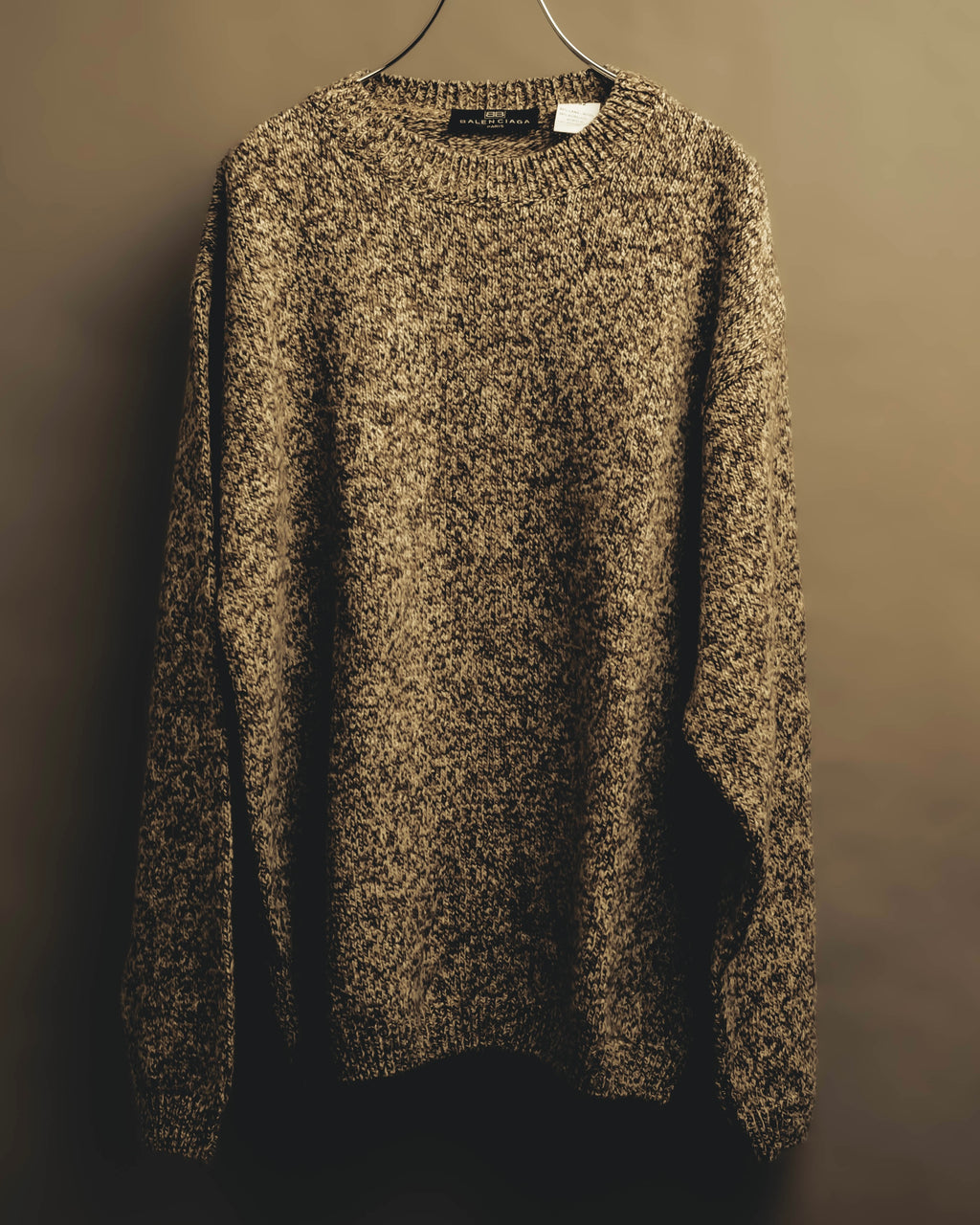 “BALENCIAGA” 90’s-00’s Textured melange wool-blend crewneck sweater