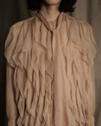"VALENTINO" Ruffle detail sheer bowtie blouse