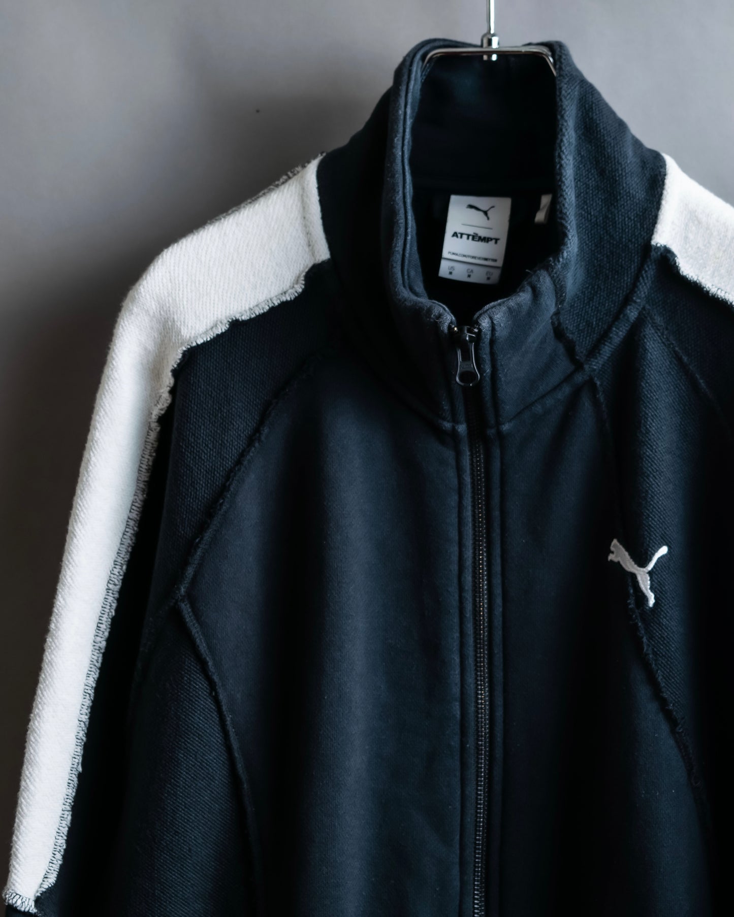 "PUMA" Pile switching design zip up track jacket