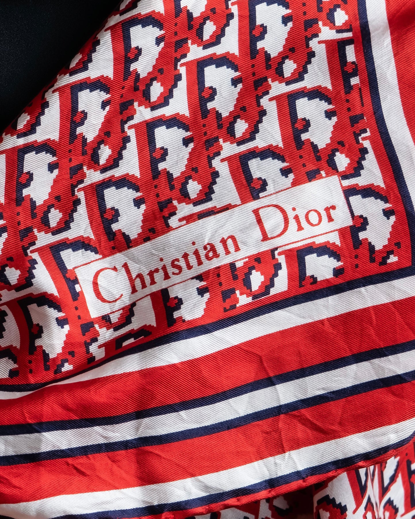 "Christian Dior" Trotter line monogram pattern scarf