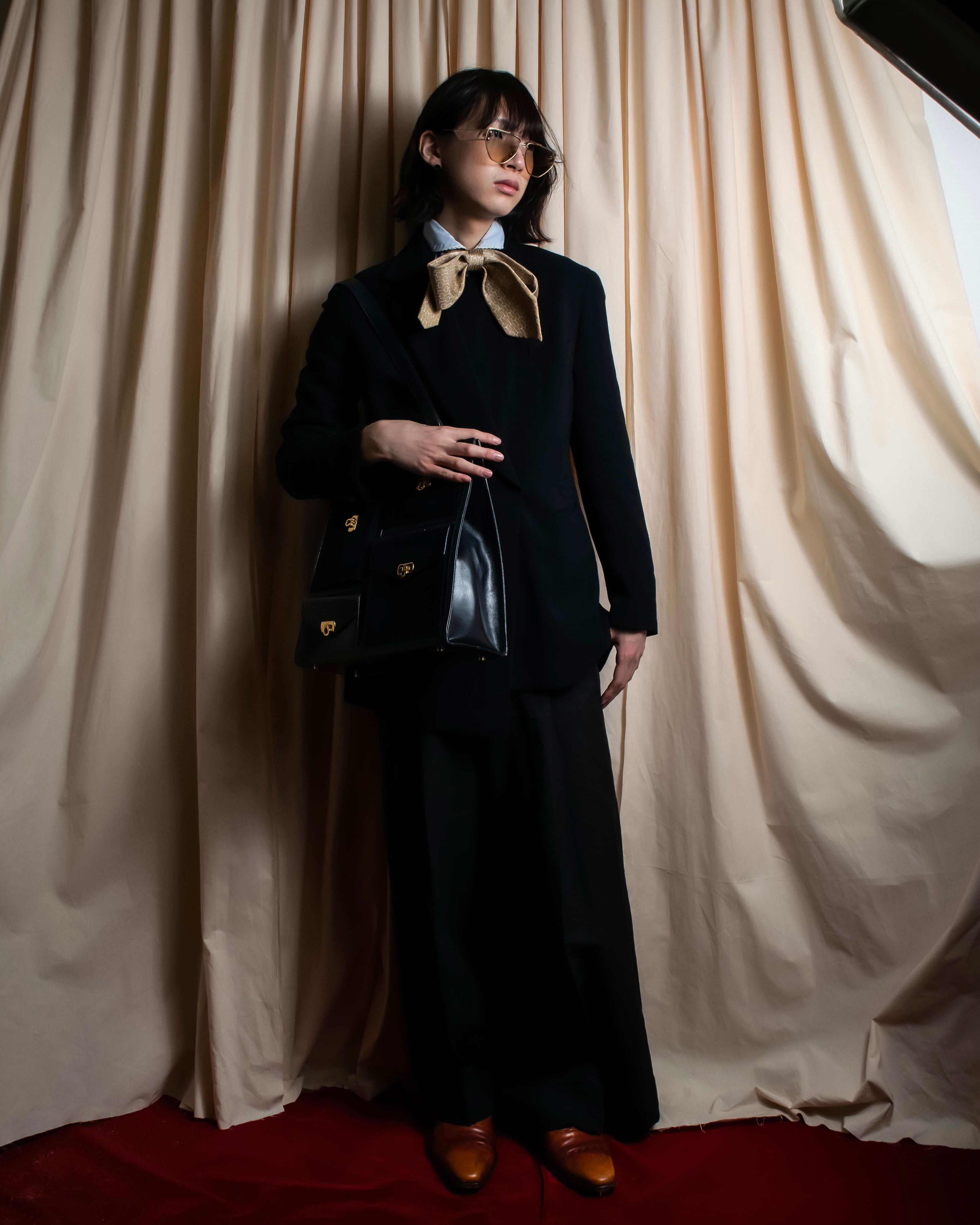 "HERMES" Horsebit motif silk necktie