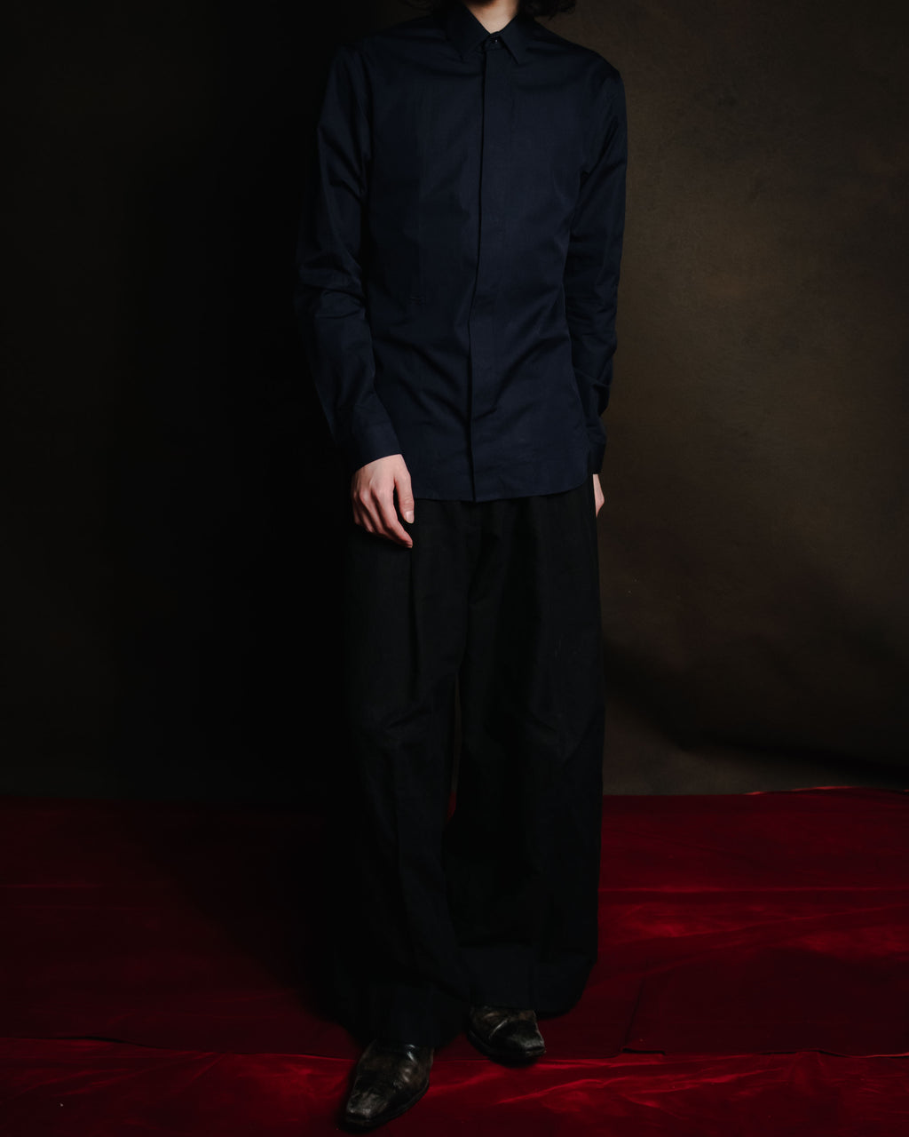 "Dior" 2017 AW Minimal fly-front bee-embroidered shirt