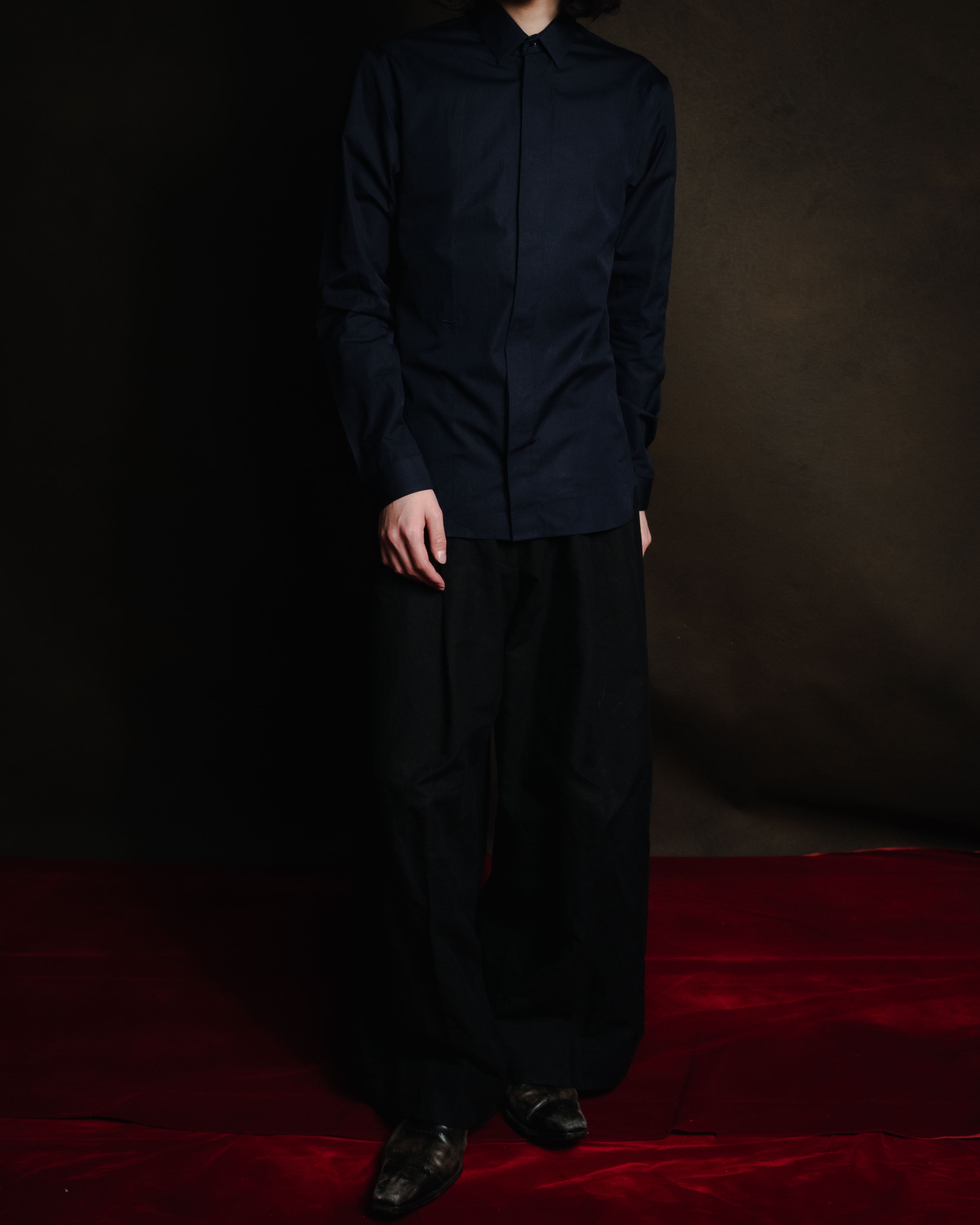 "Dior" 2017 AW Minimal fly-front bee-embroidered shirt