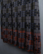 "HERMES" Check pattern cropped skirt