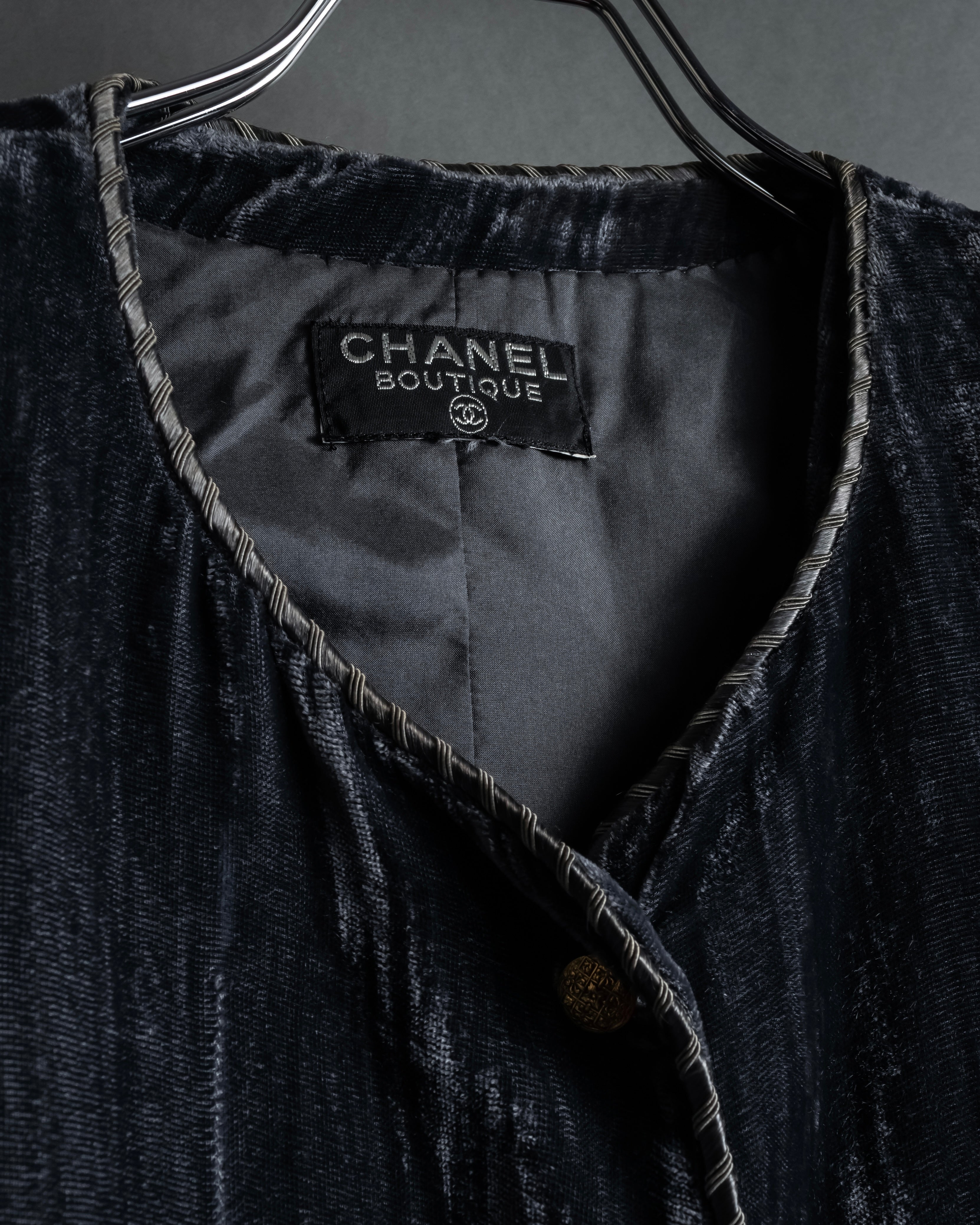 -SPECIAL- "CHANEL" 90's-00's Crushed velvet long dress