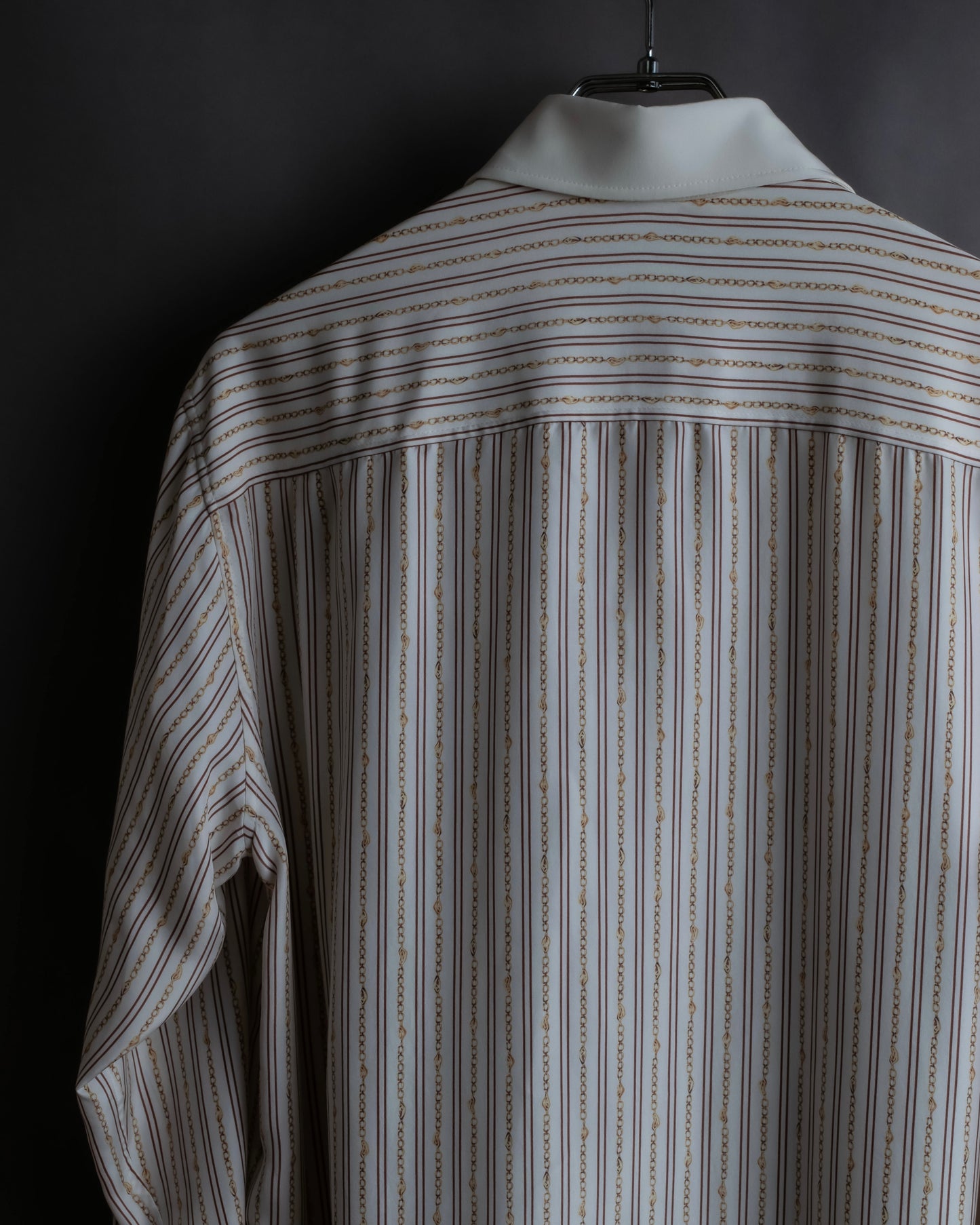 "Chloe" Chain＆stripe pattern relaxed shirt