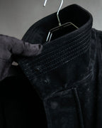 "VERSACE sport"
Stand collar double zipper suede blouson