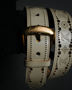 "LOUIS VUITTON" 00’s perforated monogram leather belt