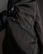 "ARMANI COLLEZIONI" 100% lamb leather oversized tailored jacket