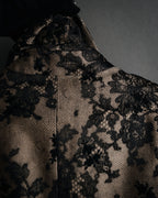 “CELINE” 00’s Lace overlay silk blend tailored jacket