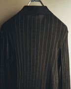"SAINT LAURENT PARIS" 2020's Sheer ribbed silk blend polo cardigan