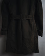 "DOLCE & GABBANA" 00’s resin coated patch detail belted coat