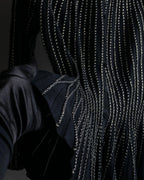 "Alexandar McQueen" Waist-shape detail vertical stitch cardigan