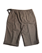 Hermes/ Silk Blended Waist Belt Shorts Brown