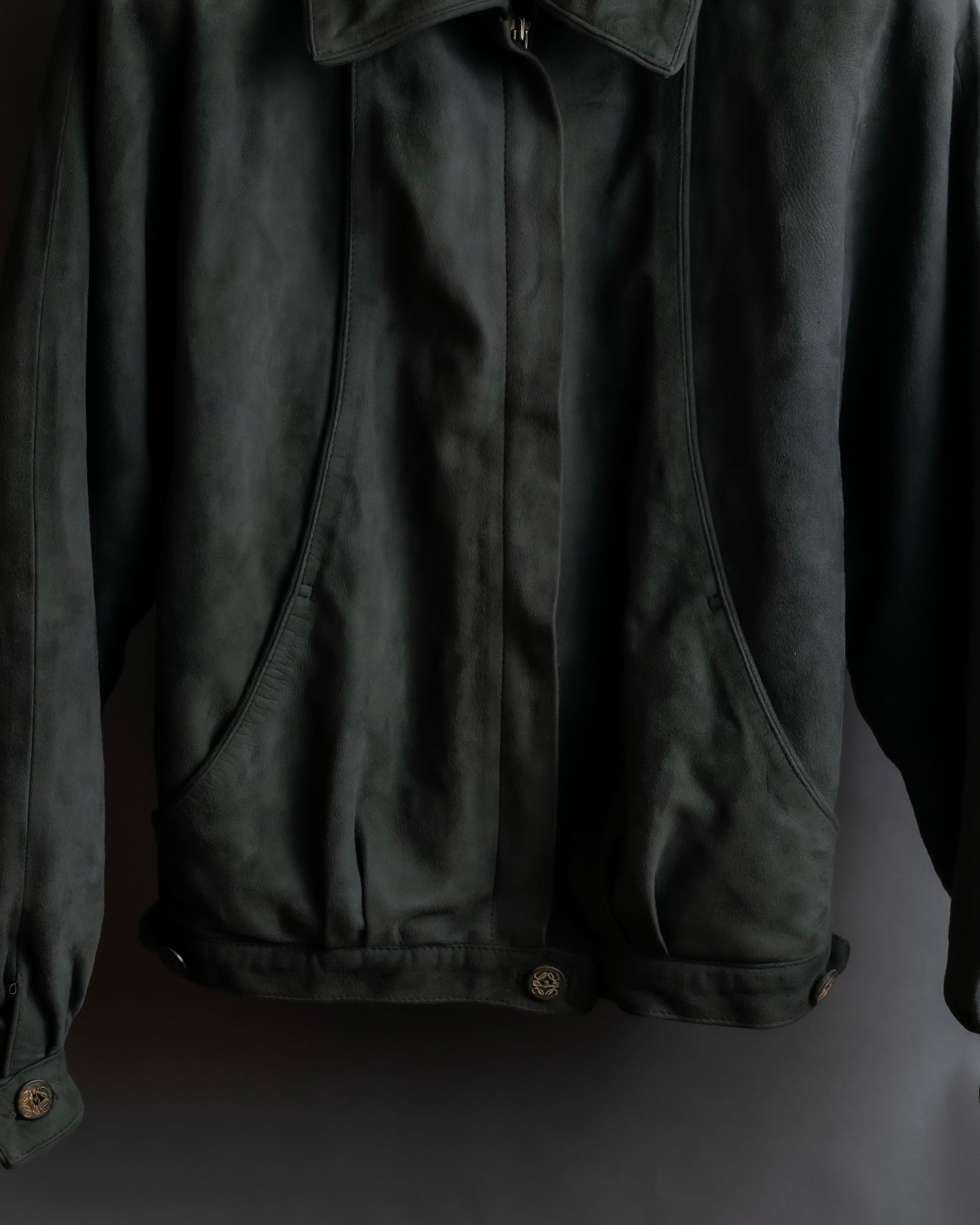 "LOEWE" Box silhouette suede leather blouson