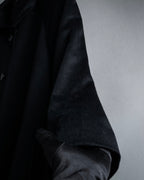 "BALMAIN" Raglan sleeve 100% cashmere stand collar coat