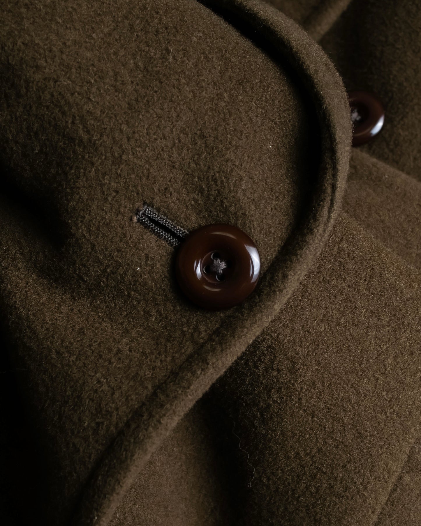 "BURBERRYS" Peaked lapels double breasted olive brown coat