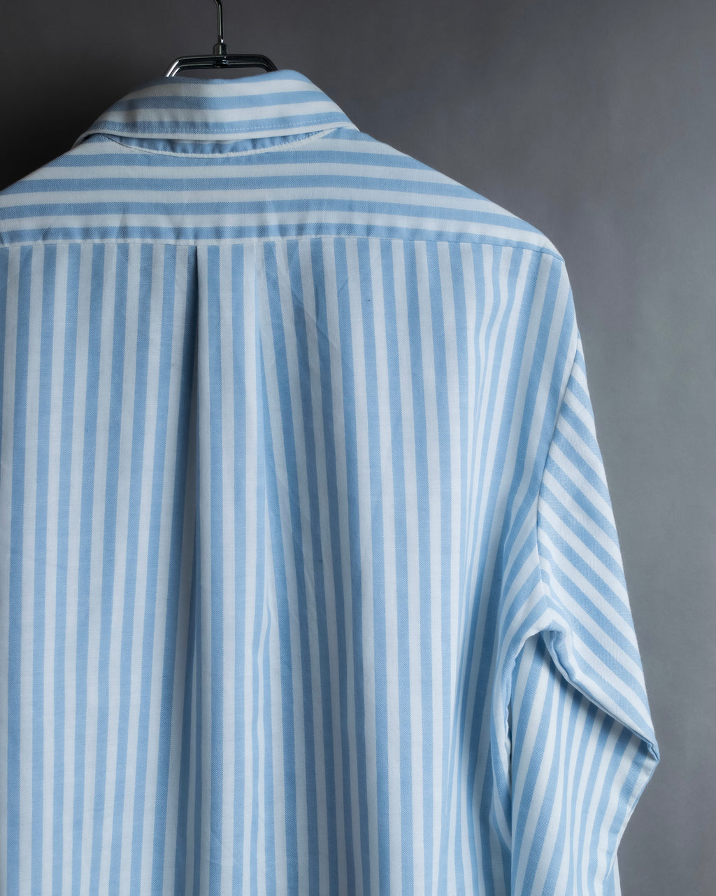 "Vintage light blue striped button-down shirt"