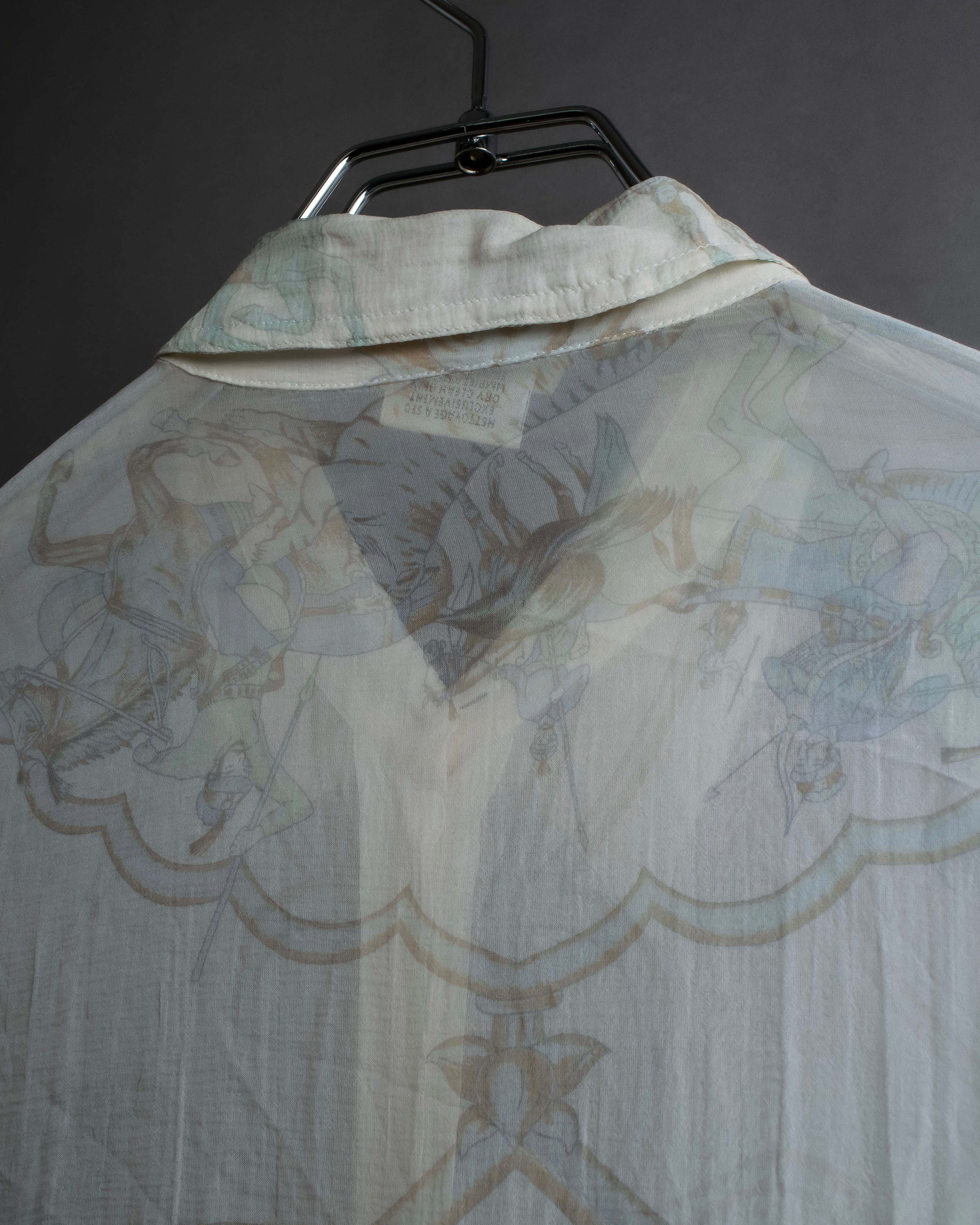 "HERMES" Margiela period abstract pattern shirt