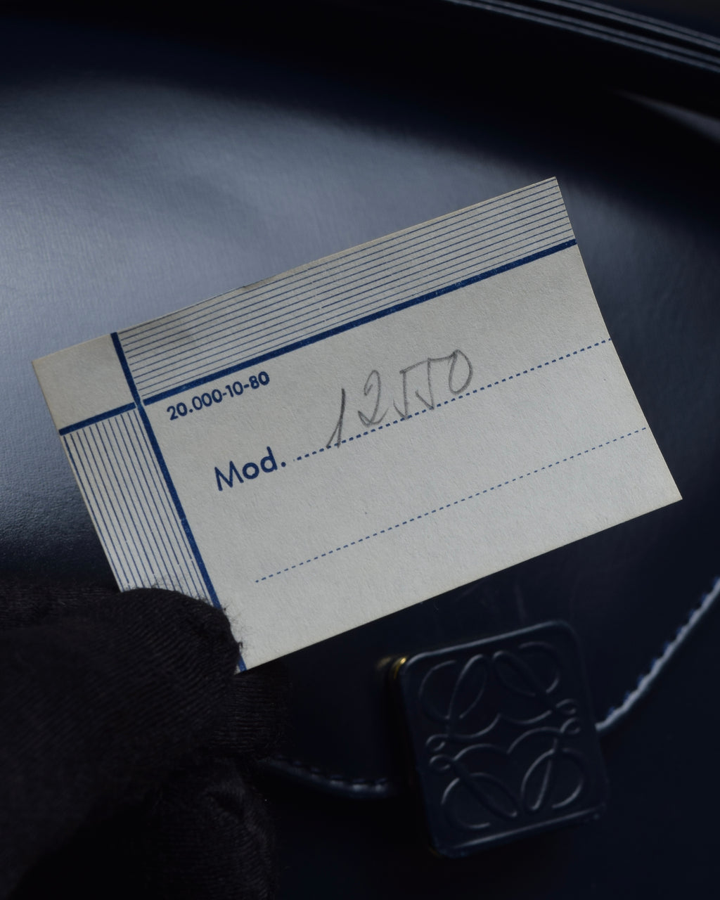 "LOEWE" Anagram logo engraved bicolor leather square bag