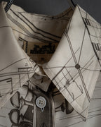 -SPECIAL- "HERMES" 00's Jean-Paul Gaultier Era Silk Twill Shirt "La Musique des Sphères
