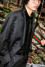 "GUCCI" silk blend gray blue spring setup