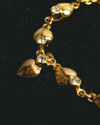 "Christian Dior" 80's-90's Sculptural leaf charm bracelet