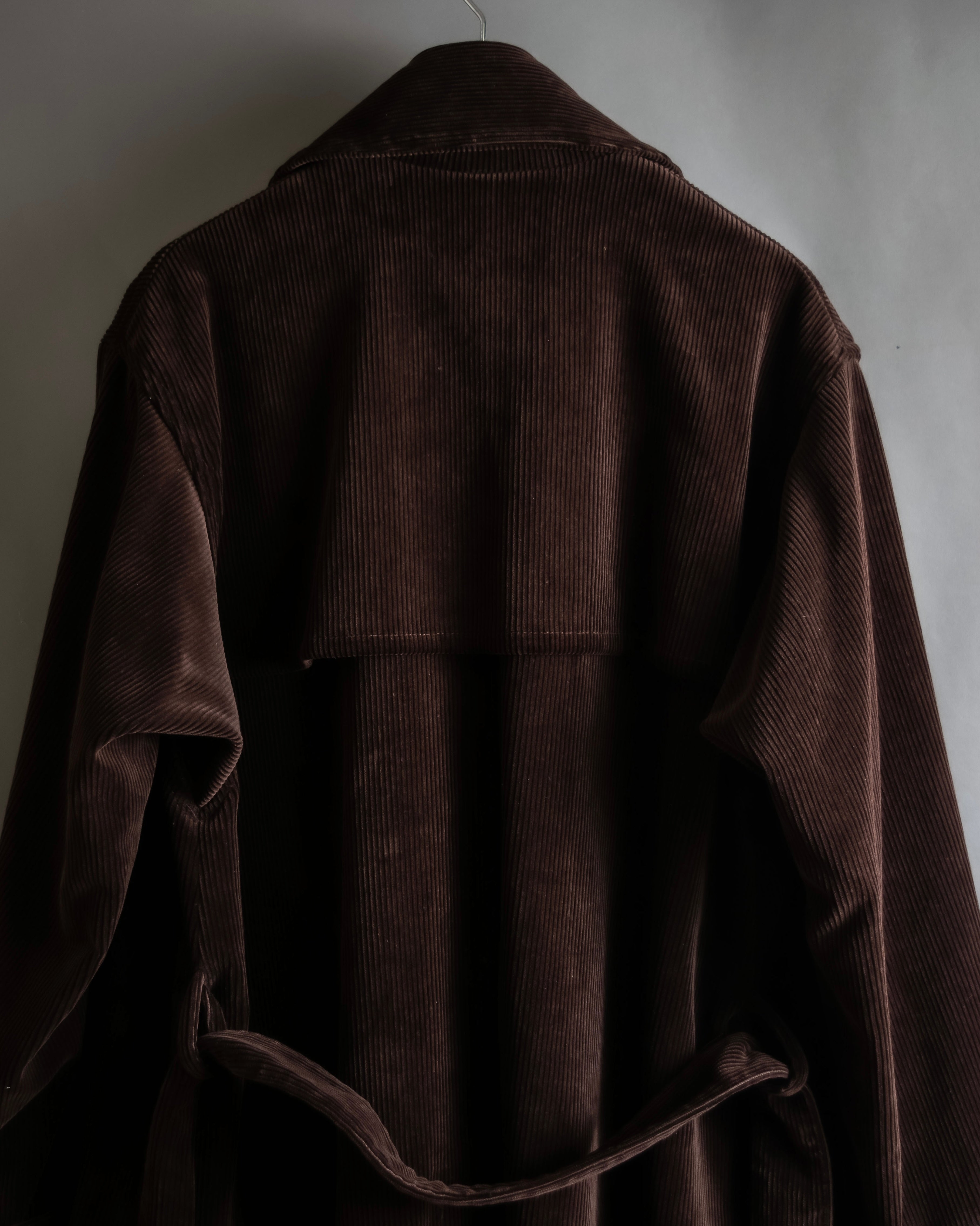 "Barbour" Wide ribbed corduroy maxi-length trench coat