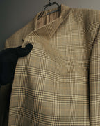 "GUCCI" 90's-00's Vintage houndstooth and glen check structured cotton jacket