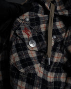 "BURBERRY Blue Label" Layered docking design hooded zip jacket