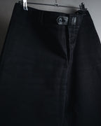 "HERMES" 00’s high density cotton twill lamb leather accents pants