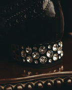 -SPECIAL- “Miu Miu” 2010’s Crystal embellished heel patent leather brogue shoes