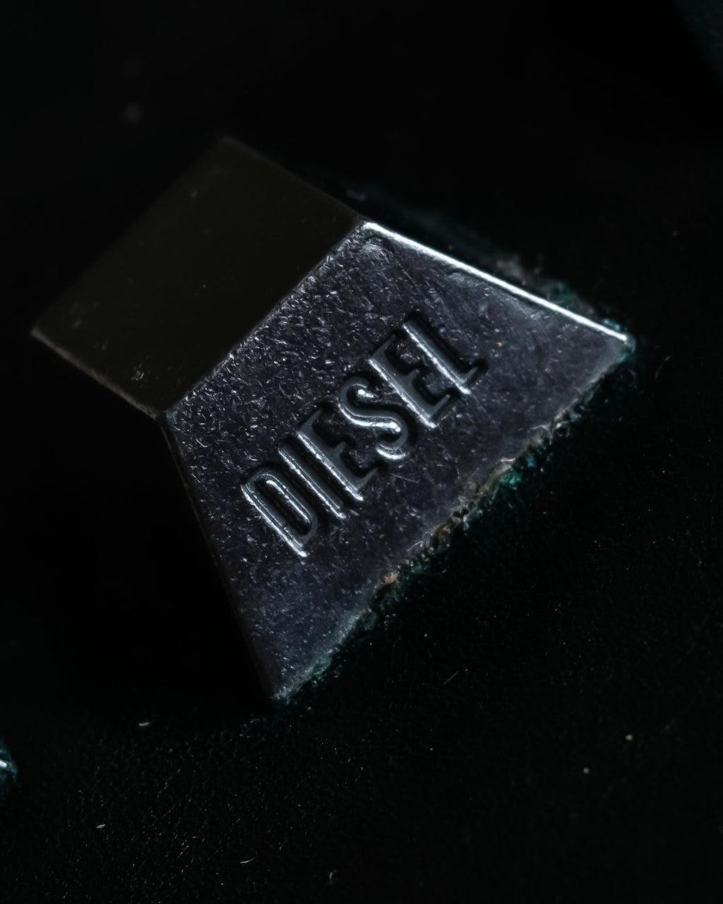 "DIESEL" Silver stud design leather one shoulder bag