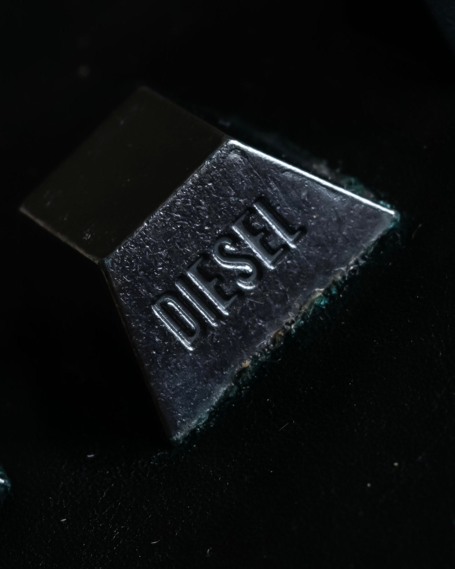 "DIESEL" Silver stud design leather one shoulder bag