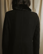 Abrigo con cuello de piel súper largo de los años 90-00 de MAX&Co.