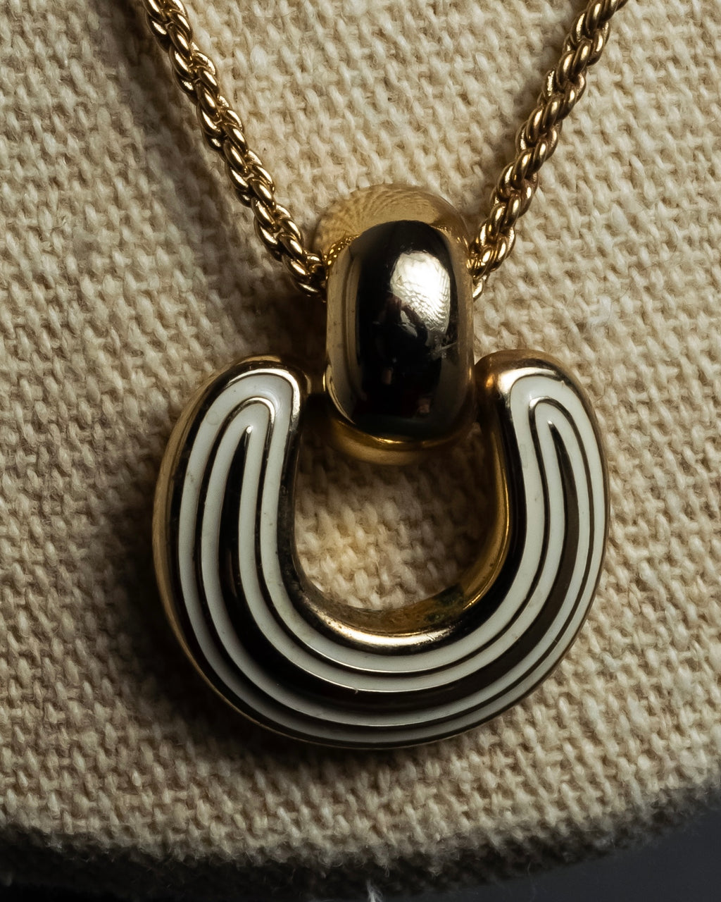 "Christian Dior" Arch motif top gold tone necklace