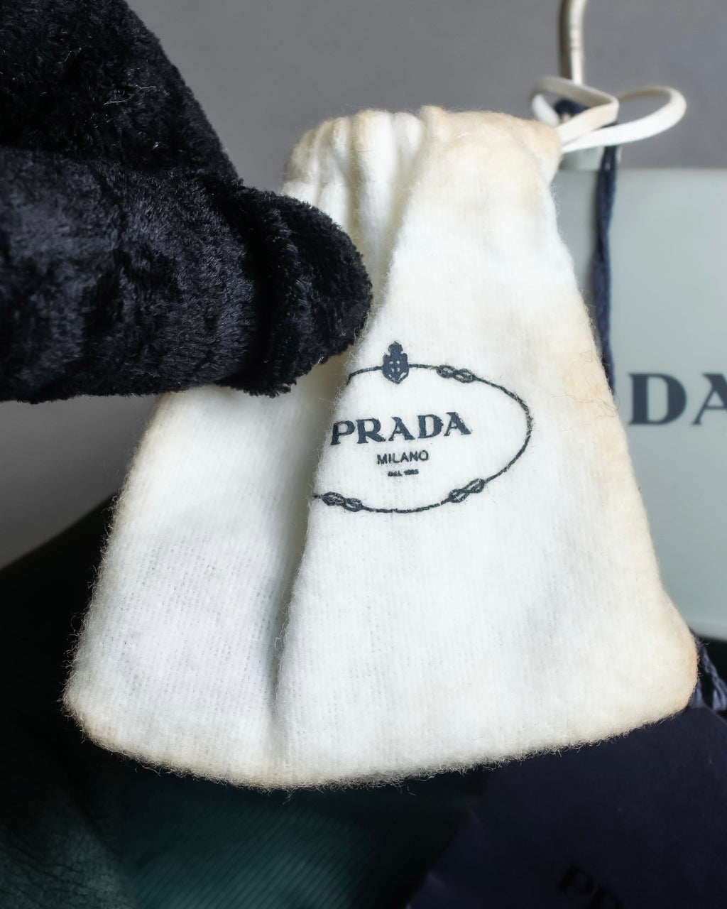 "PRADA" Stitching design suede belted coat