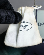"PRADA" Stitching design suede belted coat