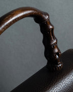 -SPECIAL- "GUCCI"  1980-1986's Inherited model grained leather bamboo bag