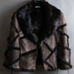 "GIVENCHY" Fur & leather used reversible short shawl collar jacket