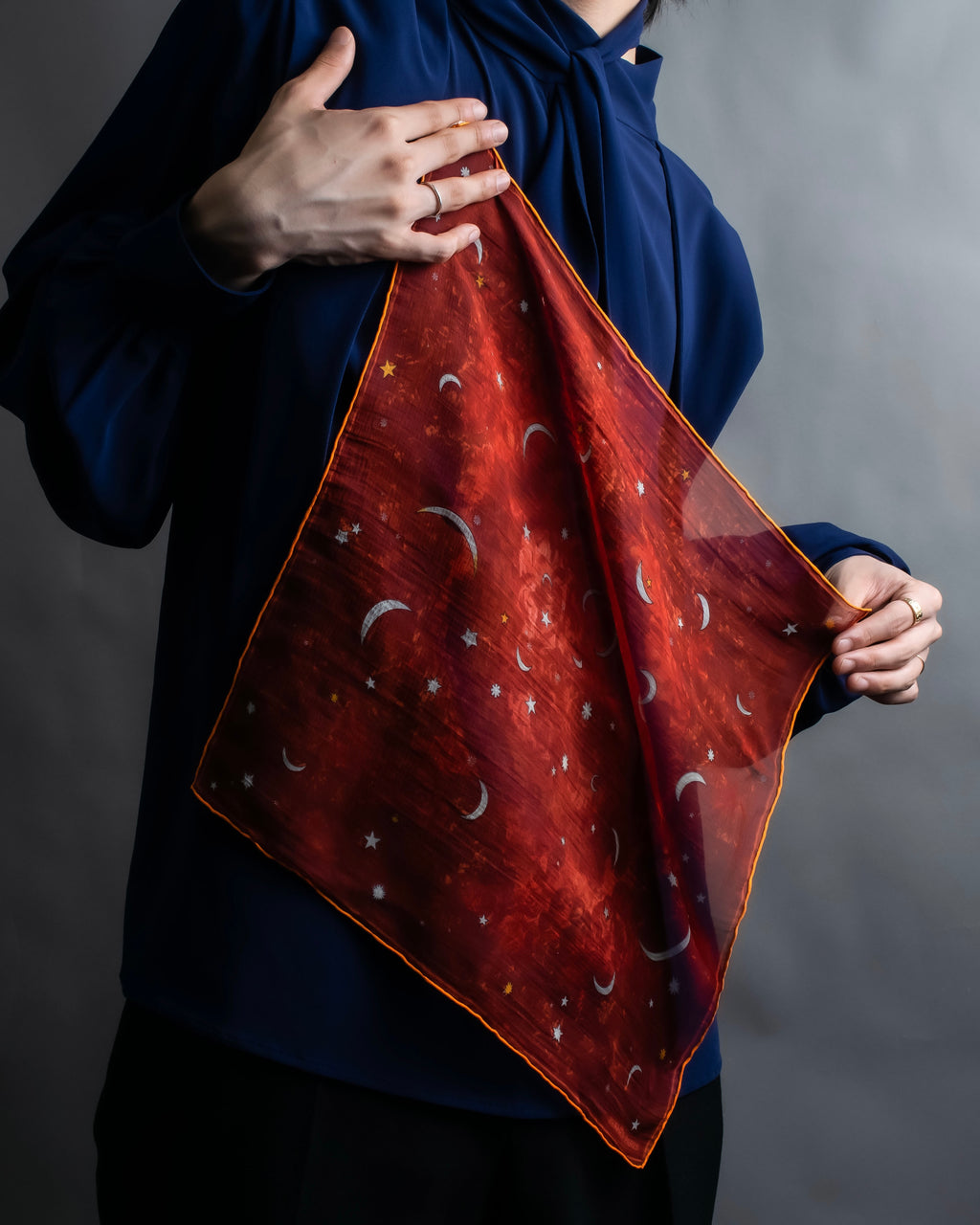 "HERMES" Celestial motif petit carre scarf