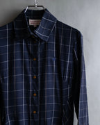 "Vivienne Westwood RED LABEL"
Windowpane print long shirt dress