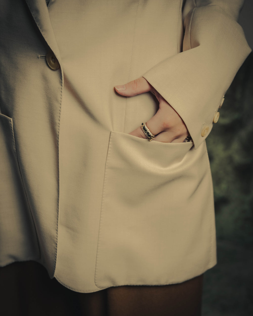 –SPECIAL– "Hermès" 90's-00's Lustrous mohair single-breasted blazer