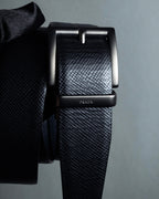 "PRADA" Black x blue reversible design belt