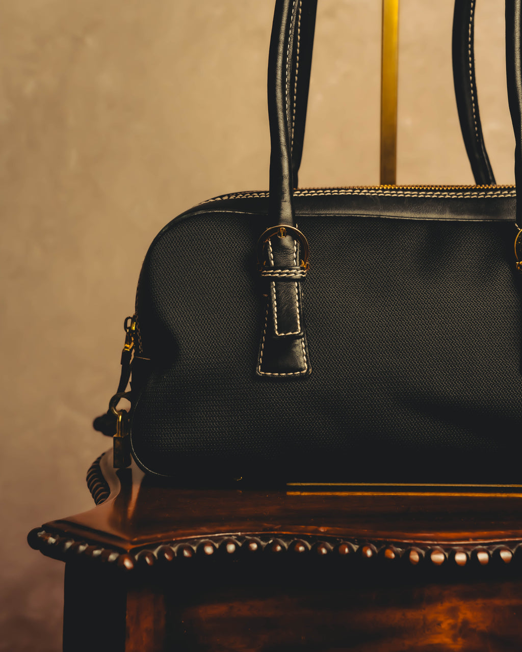 “Salvatore Ferragamo” 90’s-00’s Gancini-detail textured canvas shoulder bag