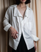 "YOHJI YAMAMOTO" 12SS Folded front panel cotton shirt