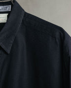 "GIANNI VERSACE" 80's-90's Dark jacquard long sleeve shirt