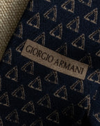 "ARMANI COLLEZIONI" Repeated triangle motif silk neck tie