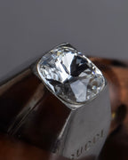 "GUCCI" Polished silver crystal sculptural ring