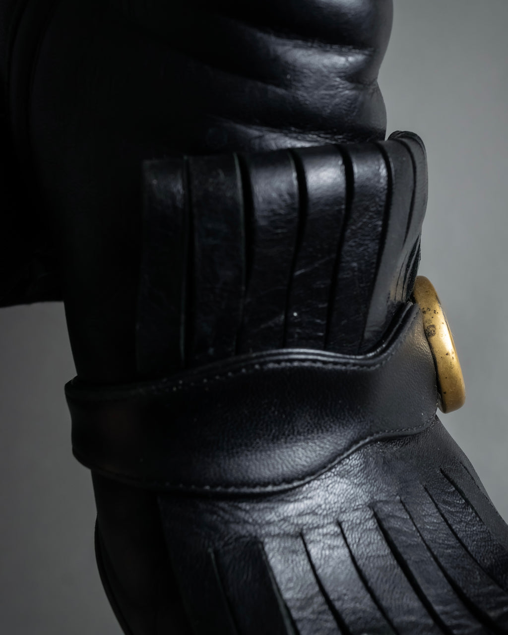 "GUCCI" Leather gg fringe heeled ankle boots